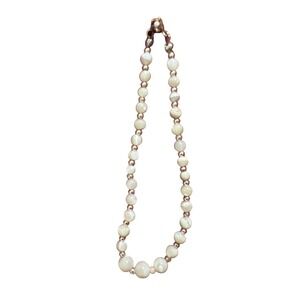 Mother of Pearl Beaded‎ bracket Gold Tone Accents Elegant Jewelry